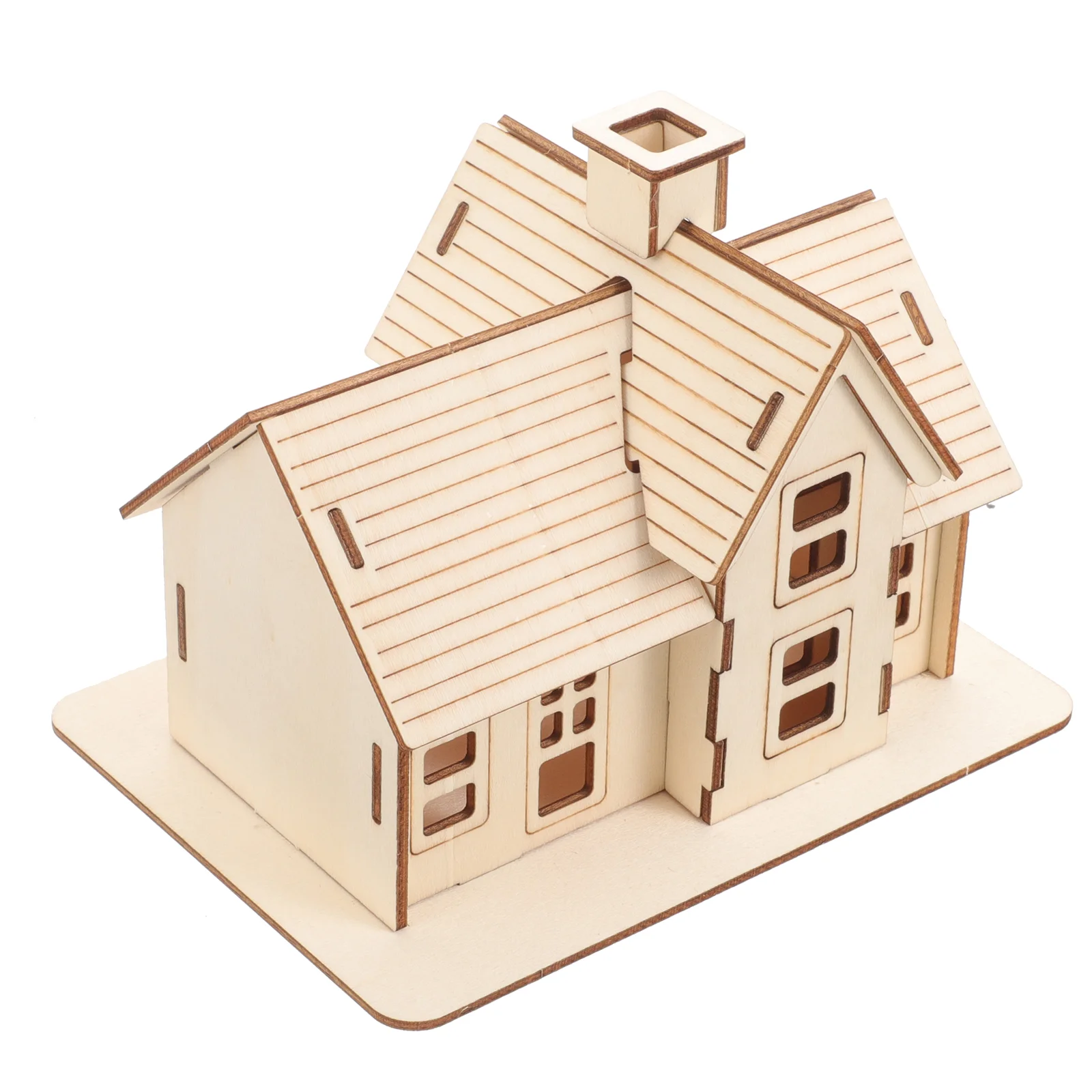 Figurine Log Cabin Model 3d Puzzles for Adults Assembling House Wood Funny Child