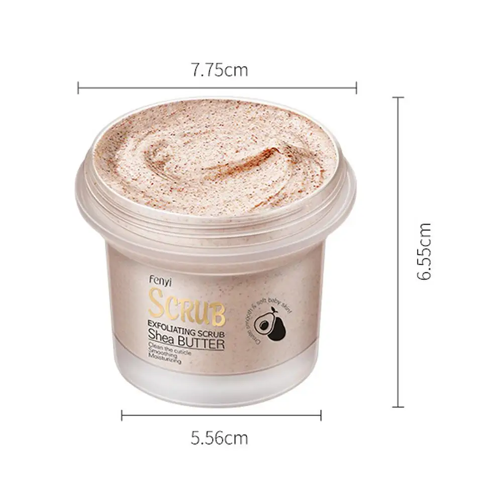 1pc Body Scrub Shea Butter Exfoliating Gel Deep Cleansing Whitening Avocado Brightening Pores Treatment Acne Smooth Face Wa H4x0