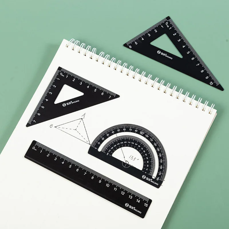 4-Piece Aluminum Ruler Set - Multi-Size Measuring Tools for School, Office & DIY Projects