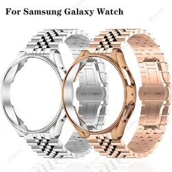 Комплект для Samsung Galaxy Watch 4 5 Pro 6 44 мм 40 мм 45 мм, ремешок из нержавеющей стали и чехол для Galaxy Watch 3 45 мм 41 мм 4 6 Classic