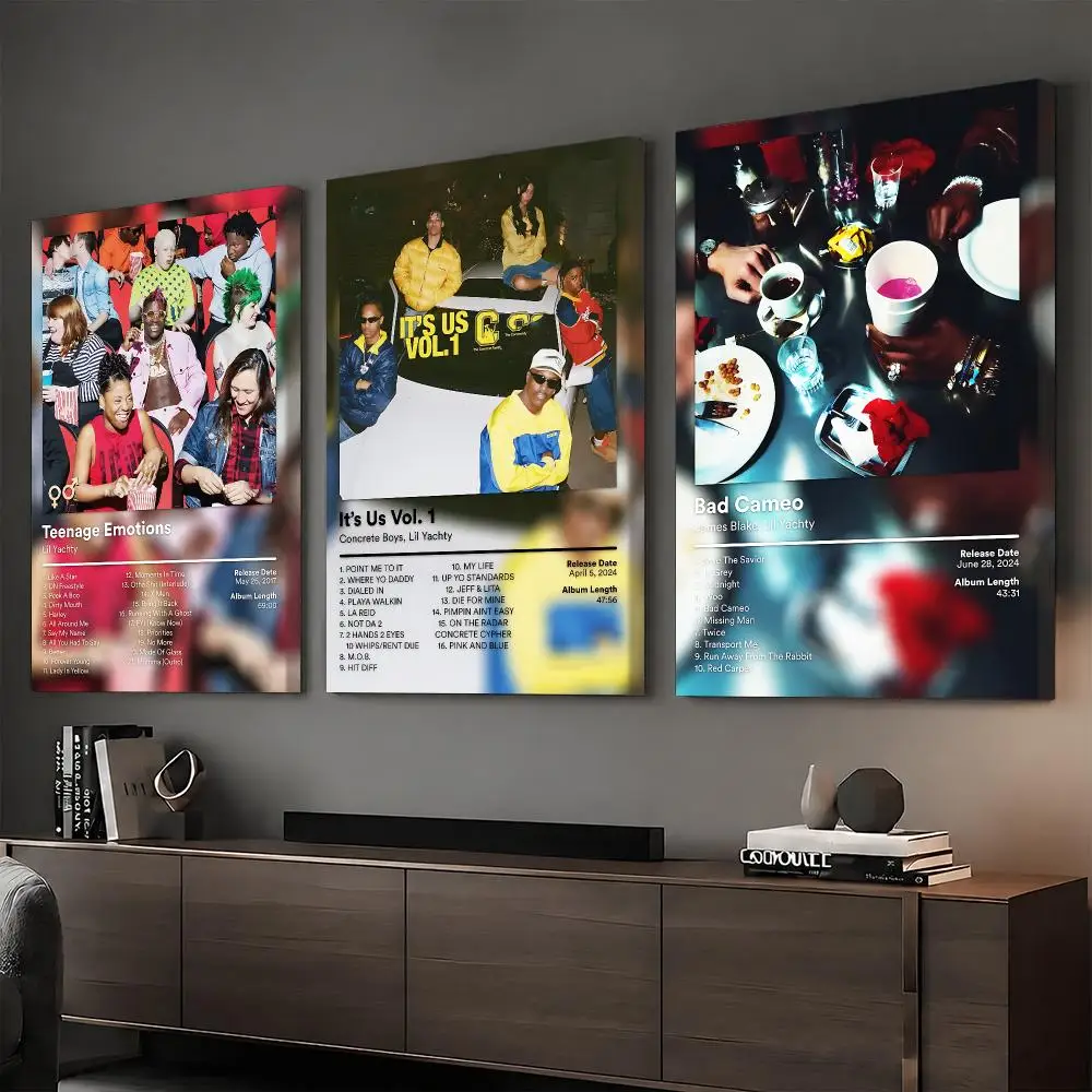 Rapper L-Lil Yachty Album Cover Framed Wall Painting Vintage Framed Wall Art Poster Canvas Elegant Home Decor Painting