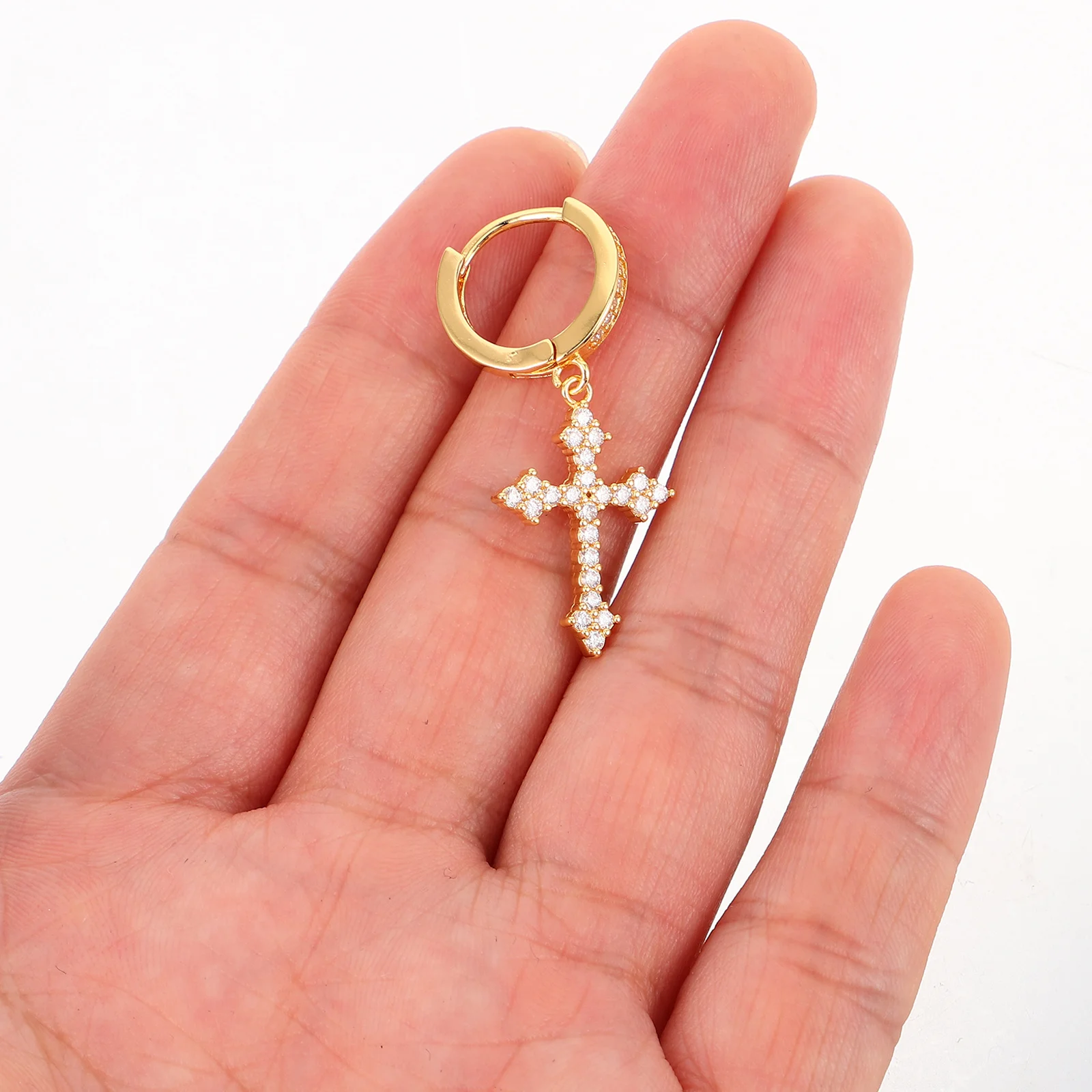 1 زوج كول الصليب استرخى أقراط النساء الظلام الجمالية ارتياد حفلة خمر موضة الحد الأدنى نمط استرخى أقراط الرجال النساء #2