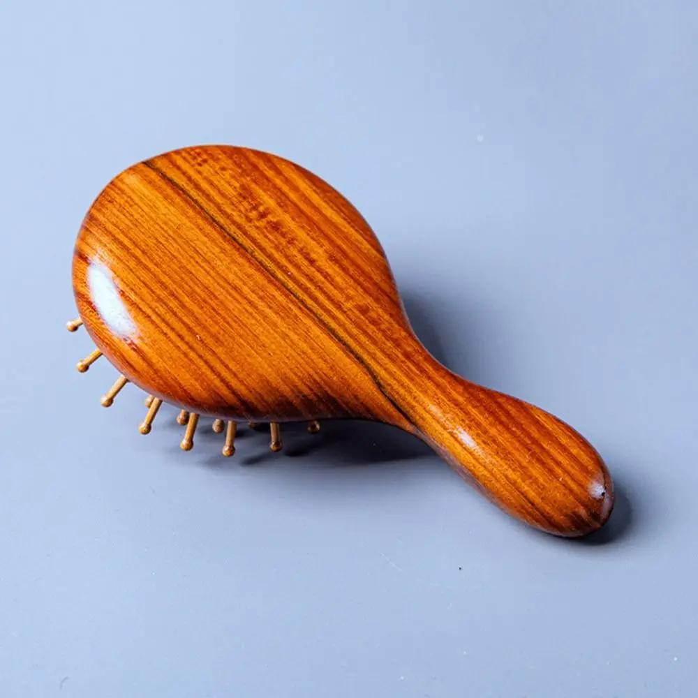 Wood Air Cushion Hair Comb Anti Static Scalp Massage Cute Cat Face Brush Traditional Crafts Handmade Mini Travel Hair Brush