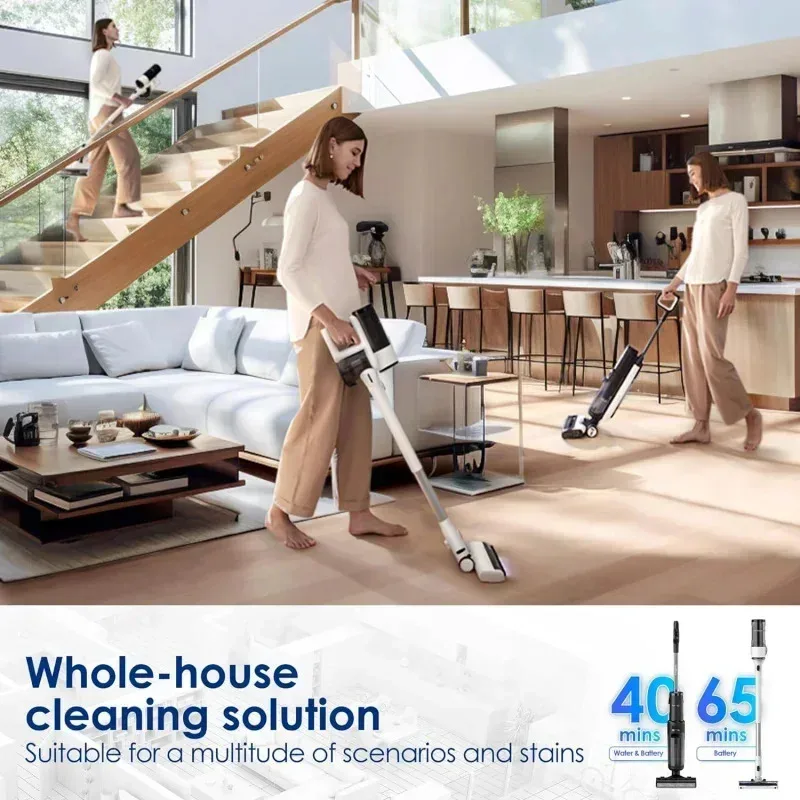 TGBFTTinecoes ONE S7 Combo Smart Wet Dry Vacuum Floor Cleaner Mop, 5 in 1 Multi-Function Up to 65 Min Runtime Self-Cleaning,Ali