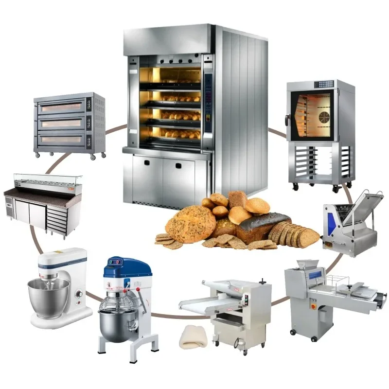 

Commercial Electric Automatic Baking Oven Full Set Restaurant Bread Machine Equipment for Pastries Cookies Pizzas