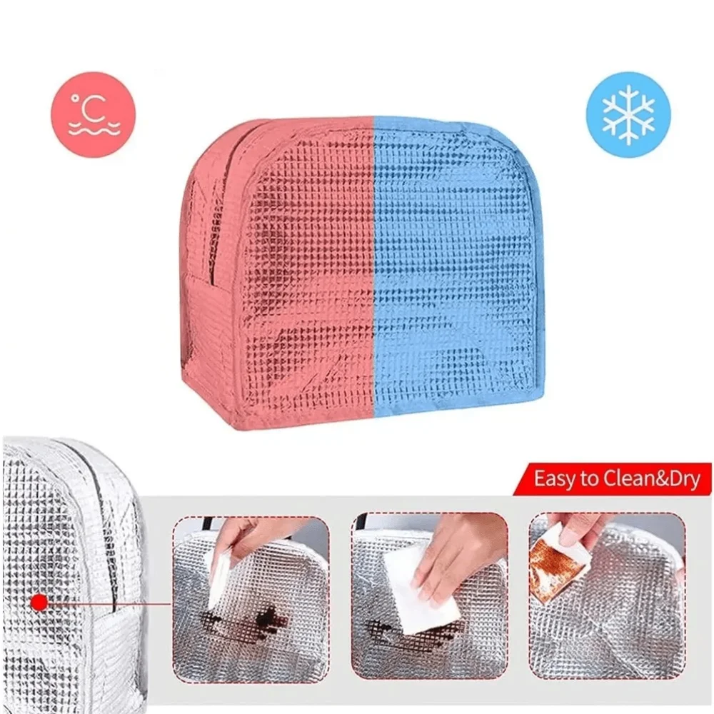 سستة جديدة سعة كبيرة معزولة حقيبة الغداء مكتب عامل نزهة وجبة يومية إعداد حقيبة الجدران الطباعة مقبض تخزين الغداء حزمة #4