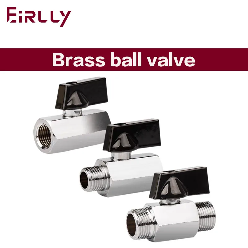 

Brass Ball Valve 1/8" 1/4" 3/8" 1/2" BSP Threaded Mini Male To Female Air Compressor Water Gas Oil Shut Off Valve