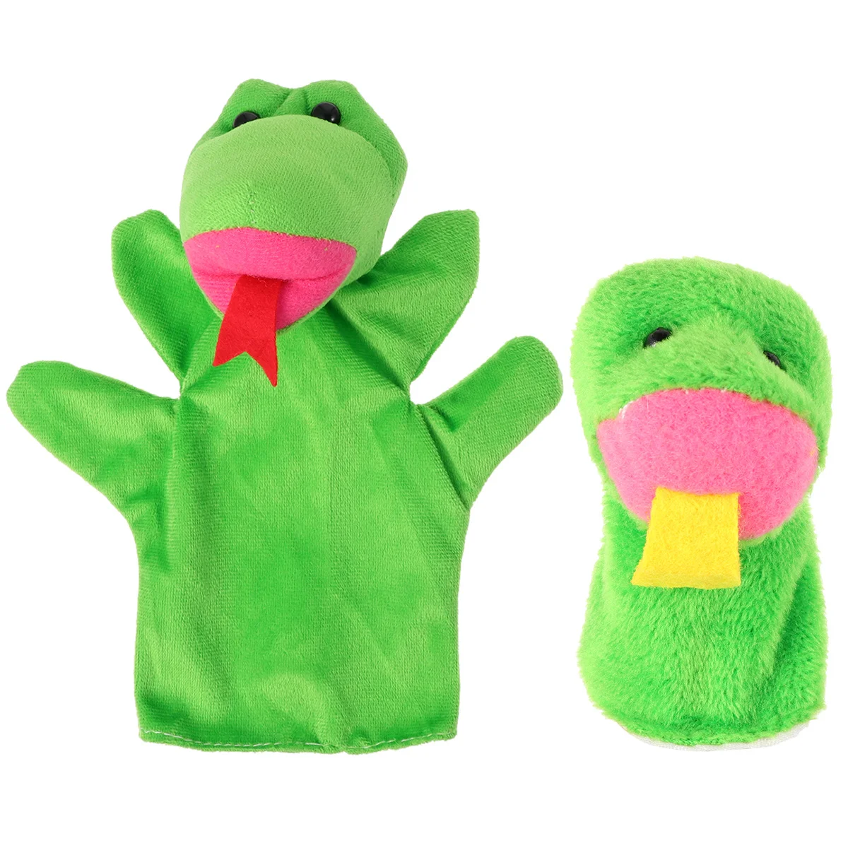 Burattino da dito a forma di serpente da 2 pezzi Aspetto divertente Adattamento della vita di gruppo per bambini Esplorazione mondiale immaginativa Genitore-figlio