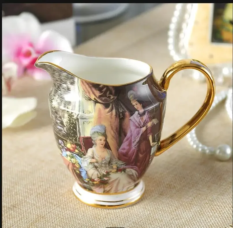 

Винтажный кувшин для молока из костяного фарфора, британский фарфоровый сливочник, керамический горшок, европейский кувшин для чая, кофе, чашка для эспрессо, Прямая доставка