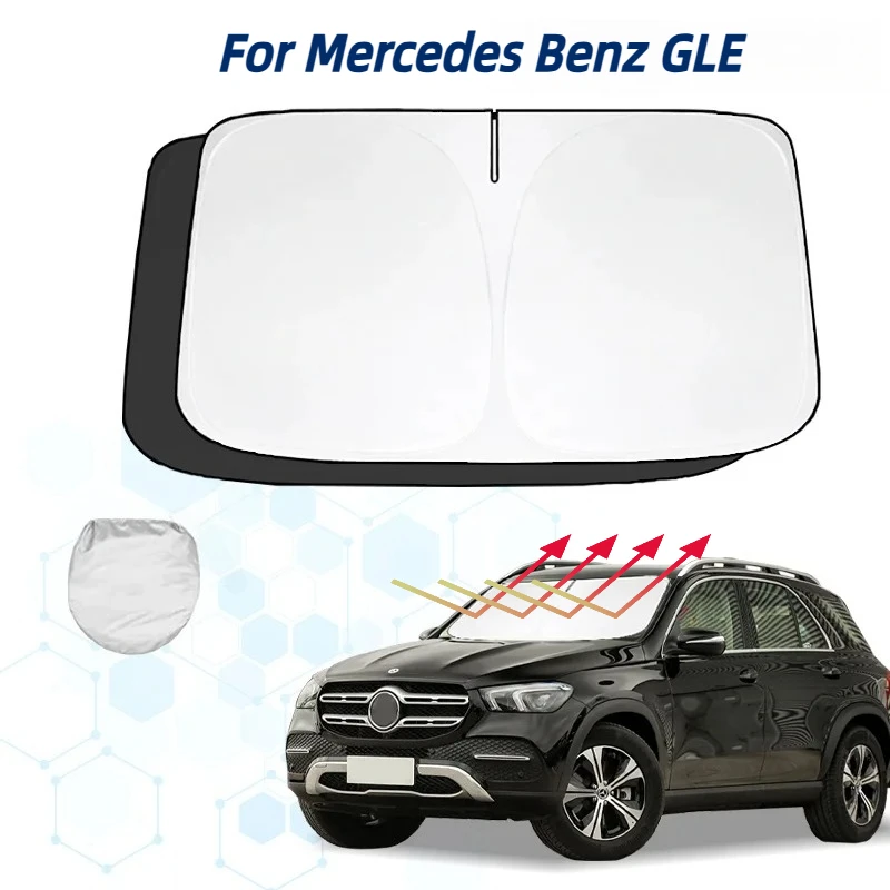 For Mercedes Benz GLE350 450 W166 W167 Windshield Sun Shade Sunshade Sun Visor Protector Foldable Blocks UV Rays Keep Car Cooler