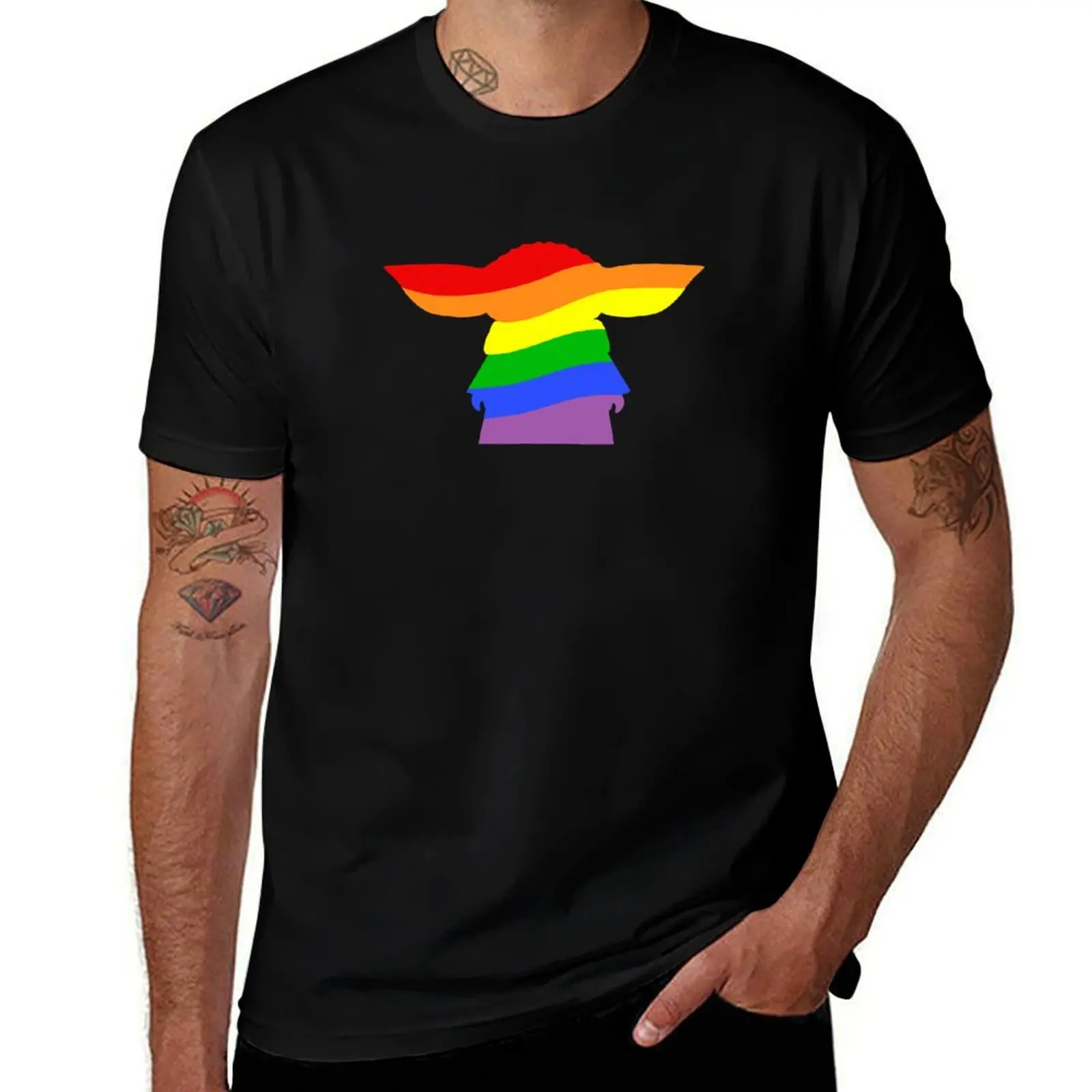

Alien Silhouette - Rainbow T-Shirt g man t shirts for men funny t shirts dark humor T-Shirt