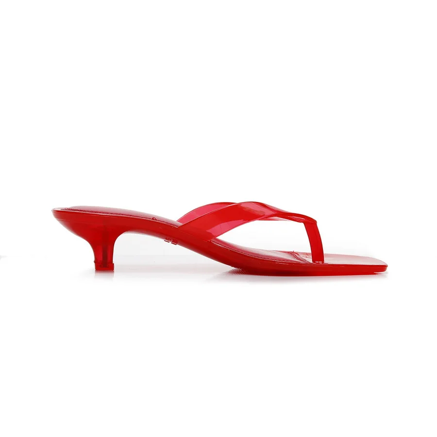 Französische Minimalistische Transparente Pantoletten für Damen 2026 Neue Sommer-Sandalen mit Eckiger Spitze Elegante Hochhackige Kristall-Pantoletten – Detail 22
