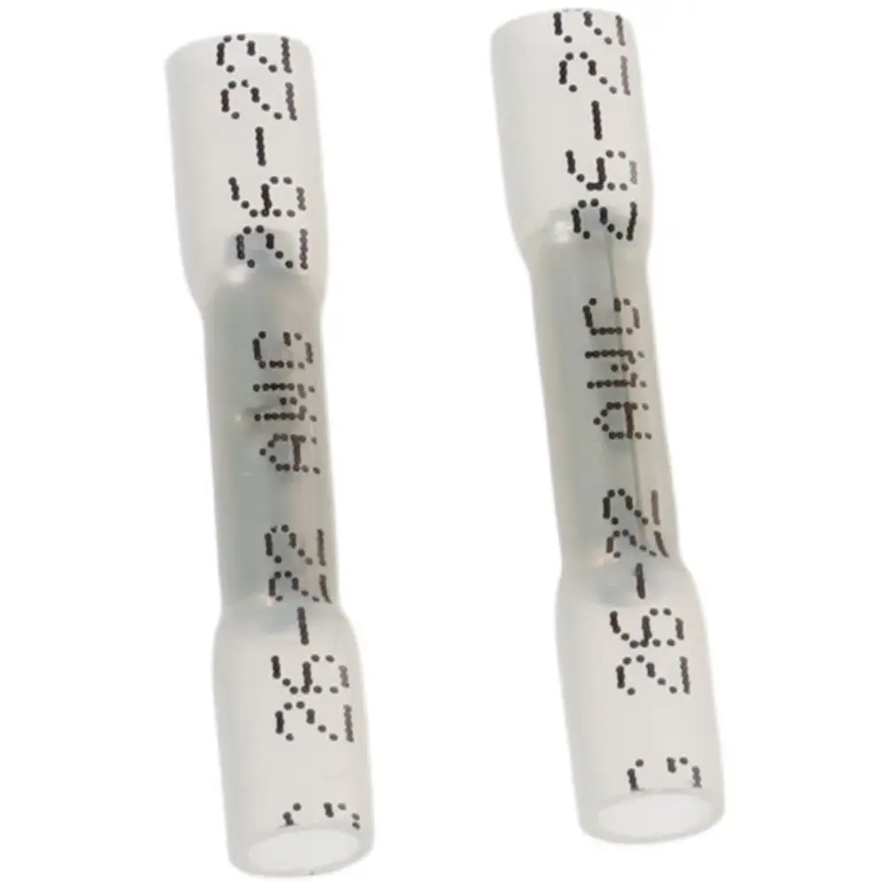 100Pcs 26-24 AWG Heat Shrink Butt Connectors Marine Grade Clear Waterproof Butt Splice Insulated Crimp Terminals Kit Marine