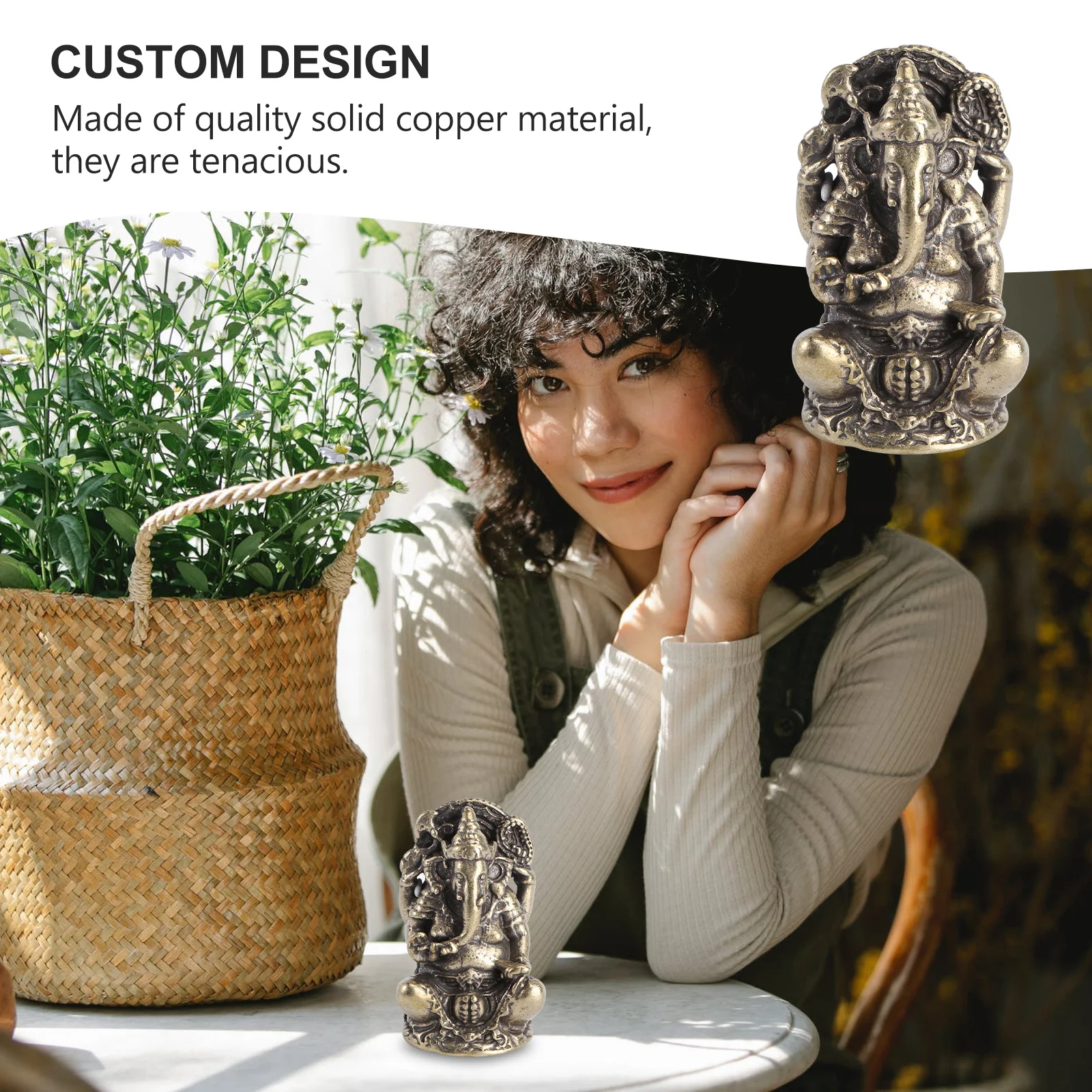 

Solid Copper Elephant Statue Ornate Buddha Classic Handmade Home Office Temple Decoration Symbol of Wisdom Fortune