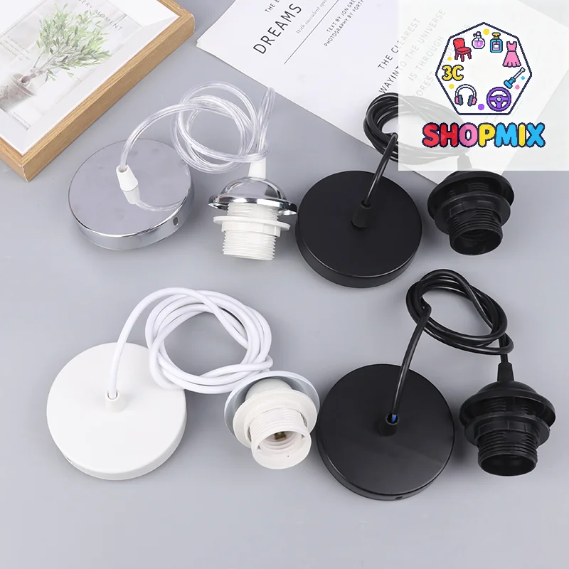 Retro E27 Hanging Lamp Holder With 1m/1.5m Hanging Wire Ceiling Lamp Holder Socket Lamp Base For Hanging Pendant Lights