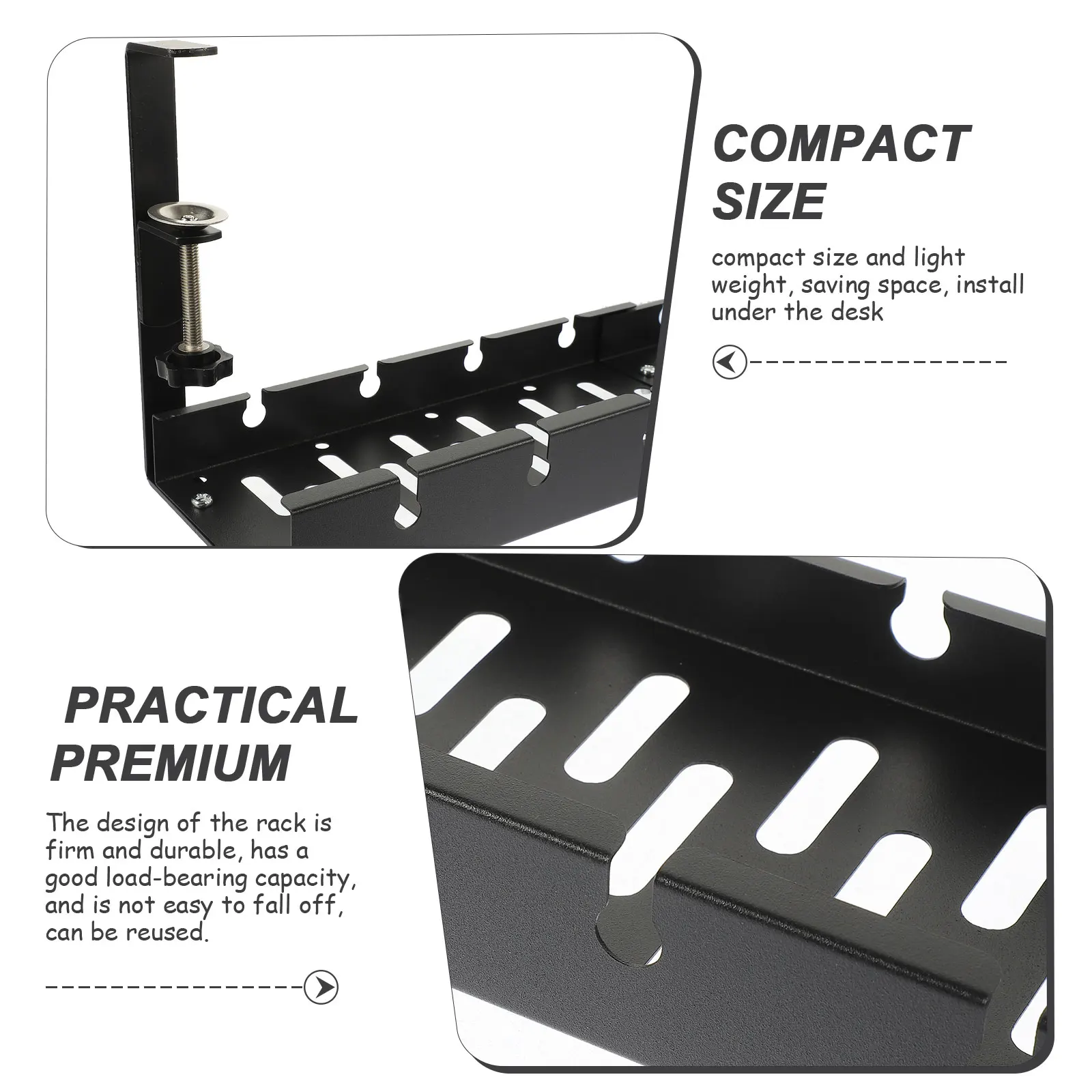

Cable Management Tray Desk ganizer Carbon Steel Wire Rack Under Table Electrical Cord Storage Home Office Utility Tool Compact