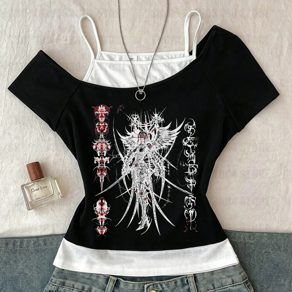 Kaos Grafis Y2k Atasan Crop To - Women'S Fashion From The 90S ulasan dan harga