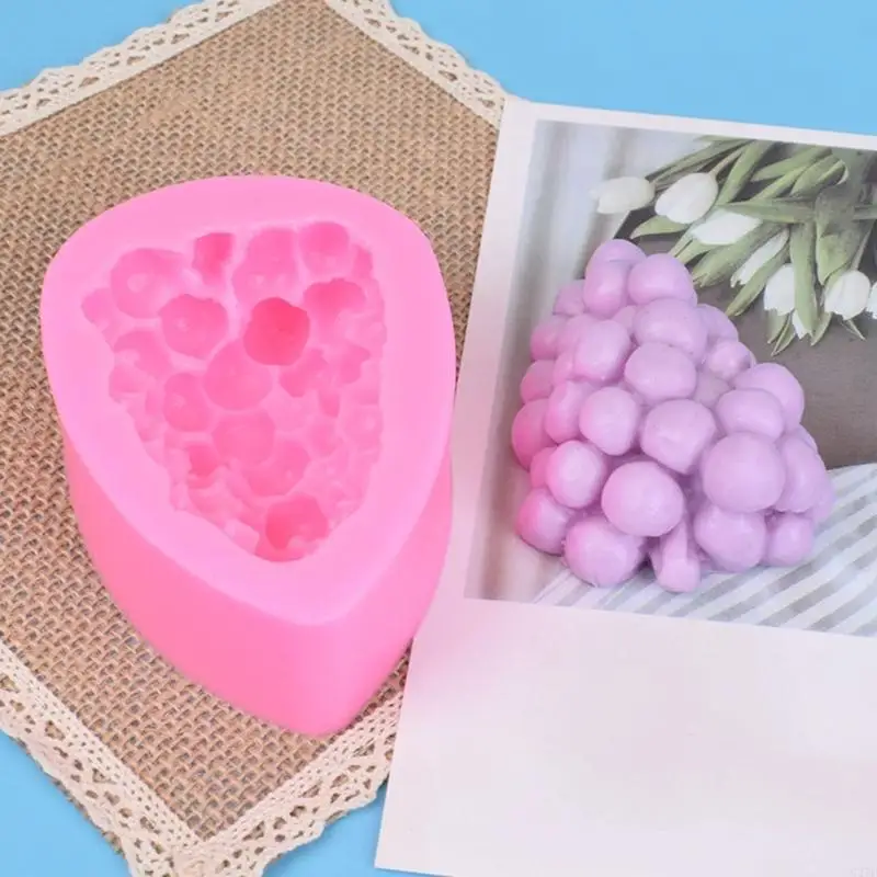Uvas moldadas forma molde fruta molde silicone fofo para bolo bolo diy bolo capa soop ornament, resina