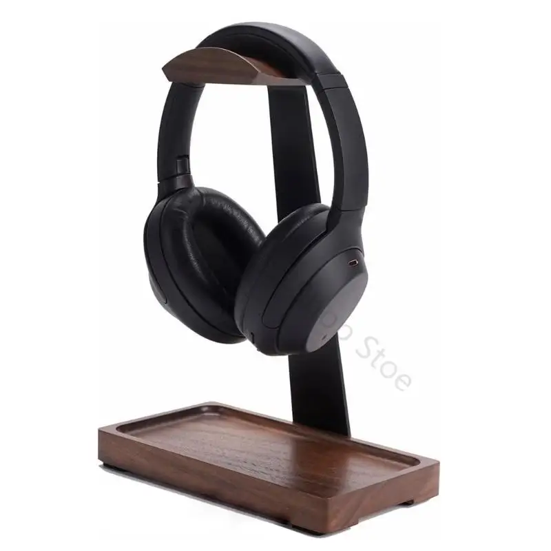 96BA Holzständerhalter für Headset-Display-Regal, Schreibtischaufhänger, Kopfhörerständer – Detail 3