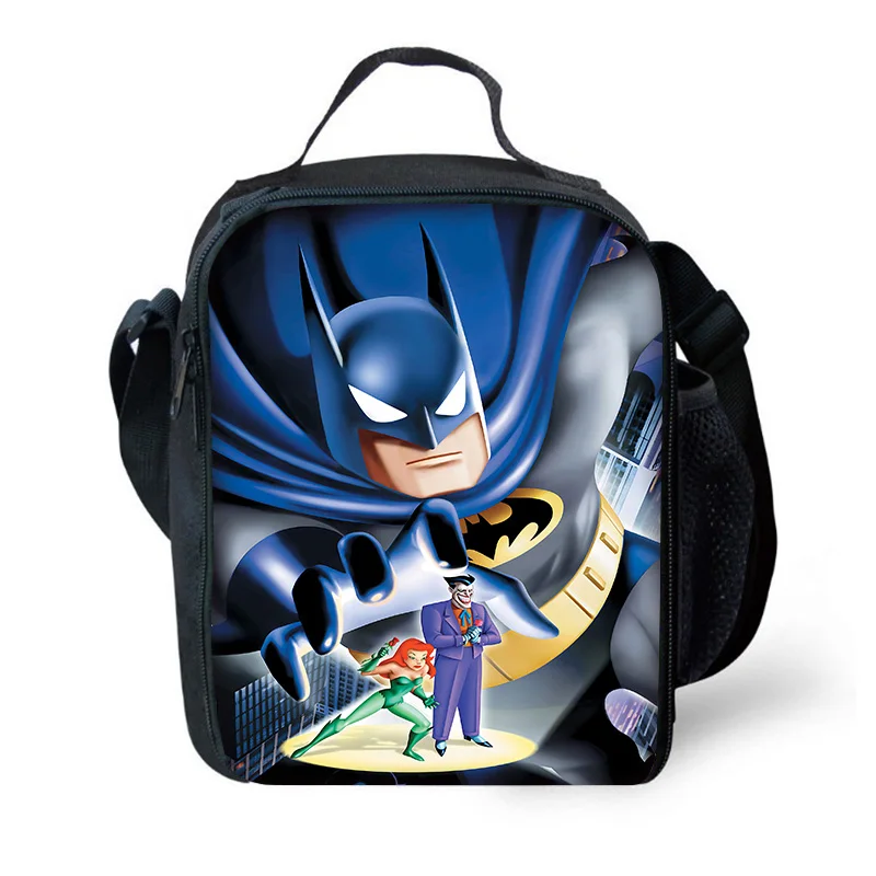 Cartoon Super Hero B-Batman Child Insulated Large Capacity Bag Boy Girl Student Outdoor Picnic Resuable Thermal Cooler Lunch Box