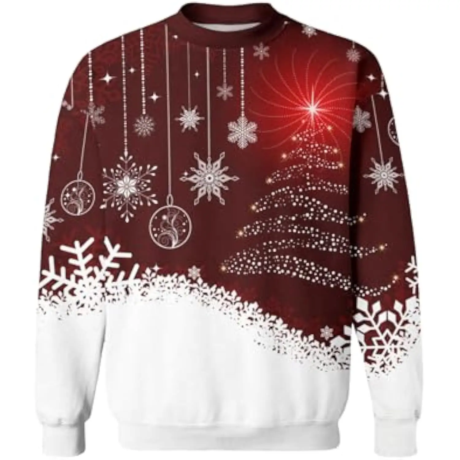 Men's Christmas Jumper Sweater Printed Pullover,3D Funny Digital Print Sweatshirt Suit for Men Woman