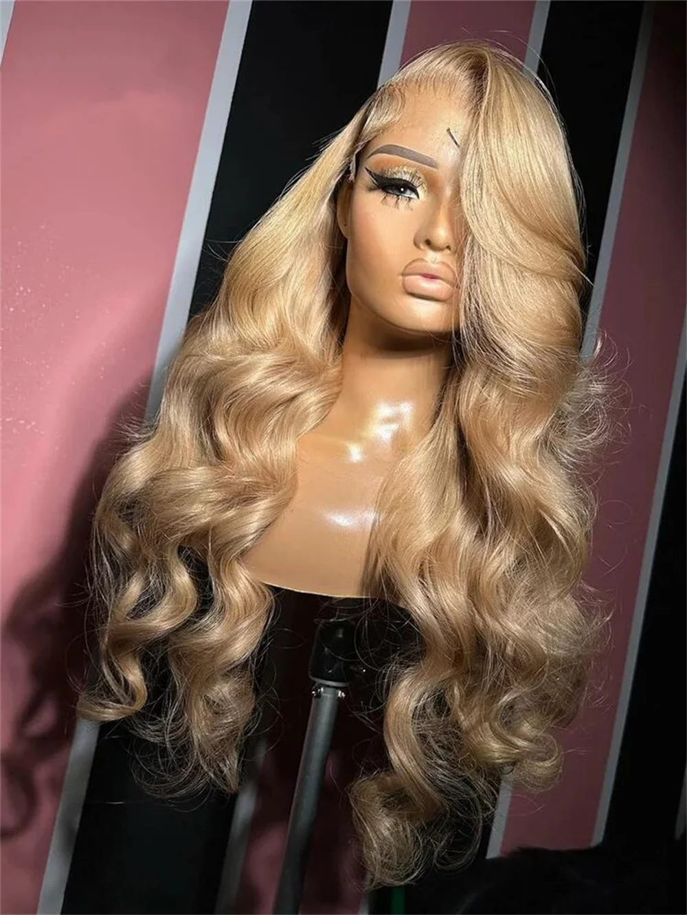 Wig rambut manusia Yahudi pirang Boby Wave 28 inci preplock tanpa lem dasar sutra 5x5 dengan BabyHair HD renda Wig rambut Eropa sehari-hari