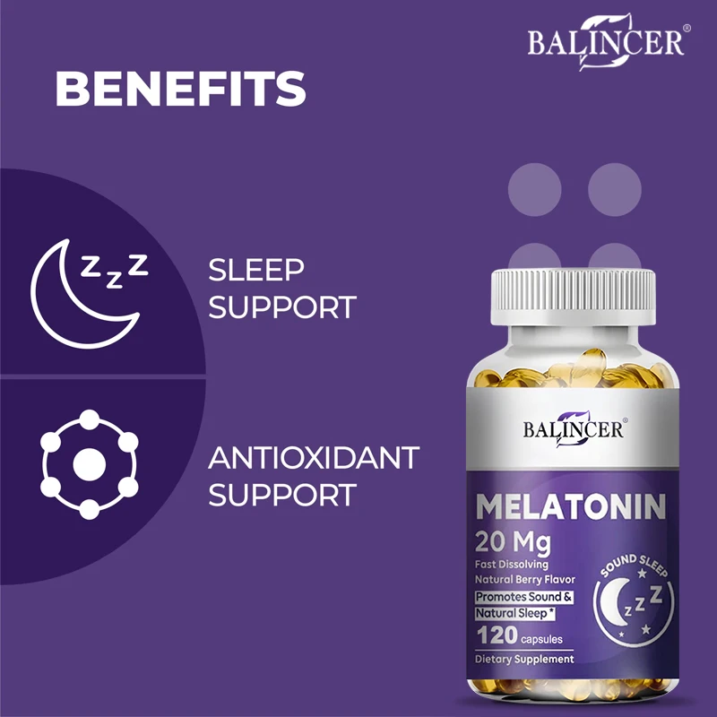 Balincer Melatonin - Supports Mood, Cognitive Relaxation, Healthy Sleep - Immune System, Non-GMO, Vegan