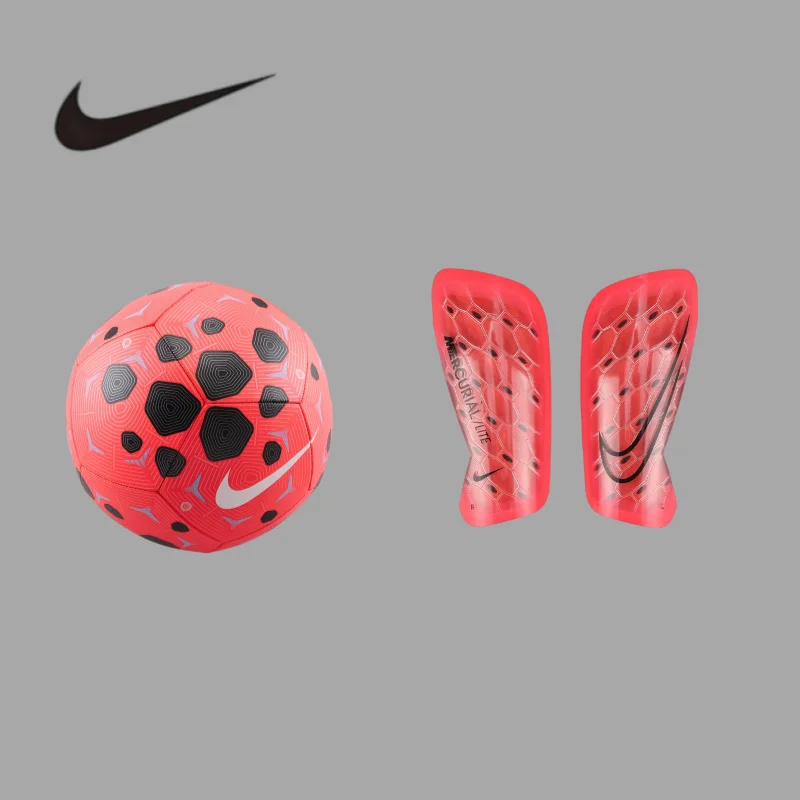 

Nike Fine Craft Sport Set No.5 Soccer Ball With M Size Factory Premium Made Shin GuardsHV6249-635+DN3611-636