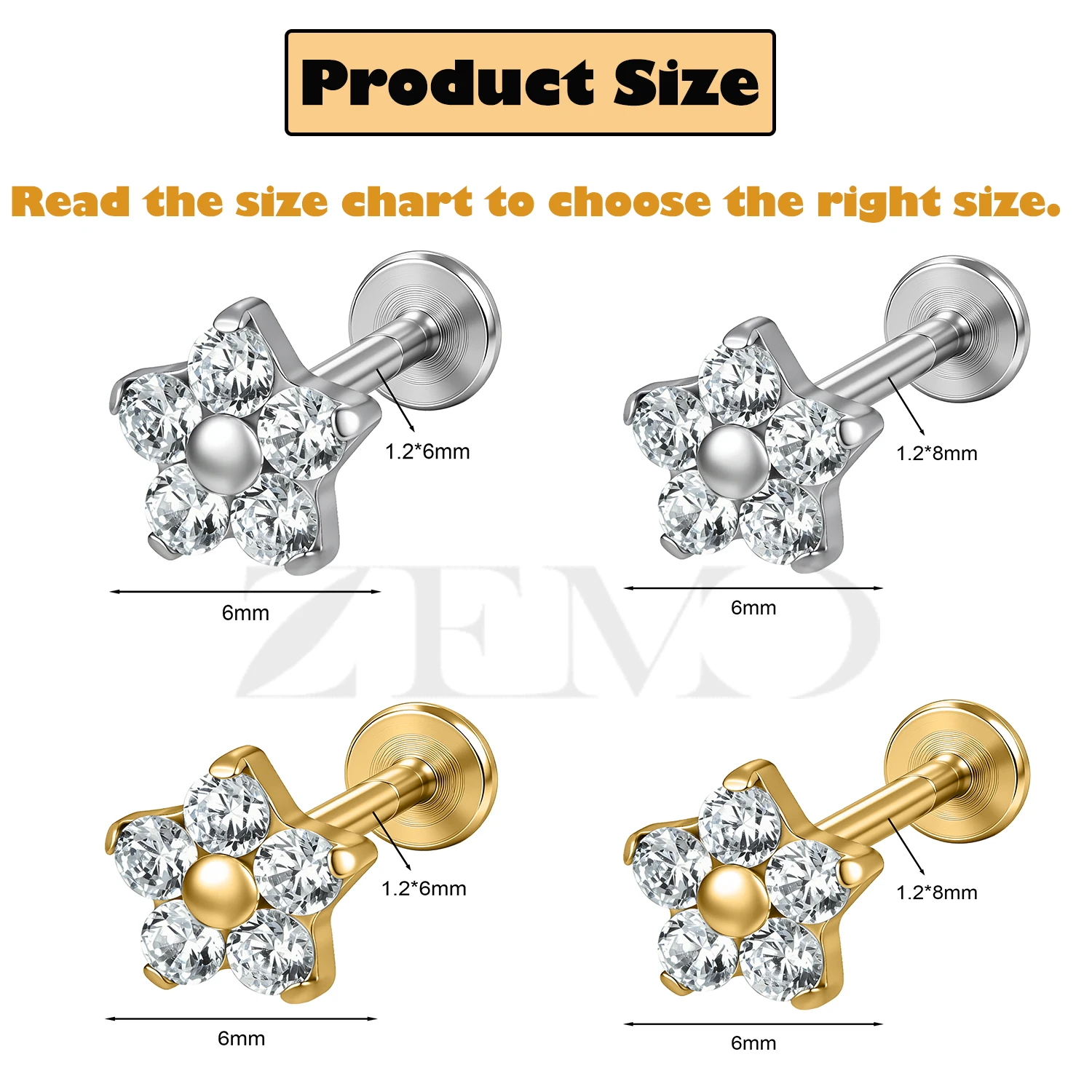 ZEMO 1 PC 16G ASTM F136 Titani - Zoor Body Jewelry 评论和价格
