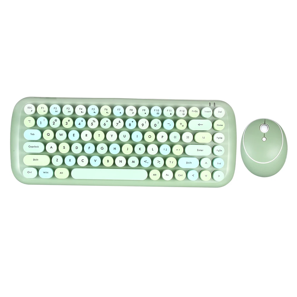 

Mofii 2023 CANDY Keyboard Mouse Combo 2.4G Wireless Mixed Color 84 Key MiniKeyboard Mouse Set with Circular Punk Key Caps