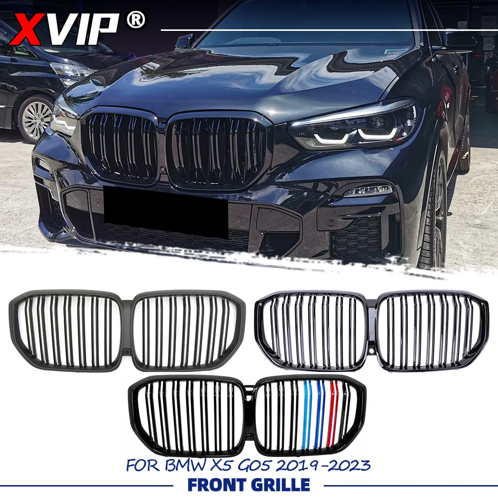 

XVIP Double Line Style For BMW X5 G05 2019-2023 Glossy M-Color Upper Racing Grills Glossy Black Front Bumper Racing Grille