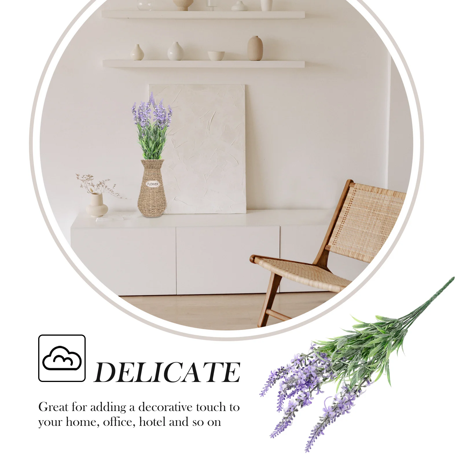 

Lifelike Artificial Lavender Flowers Simulated Plastic Lavender Decor for Wedding Vase Table Centerpieces Spa Bathroom Party