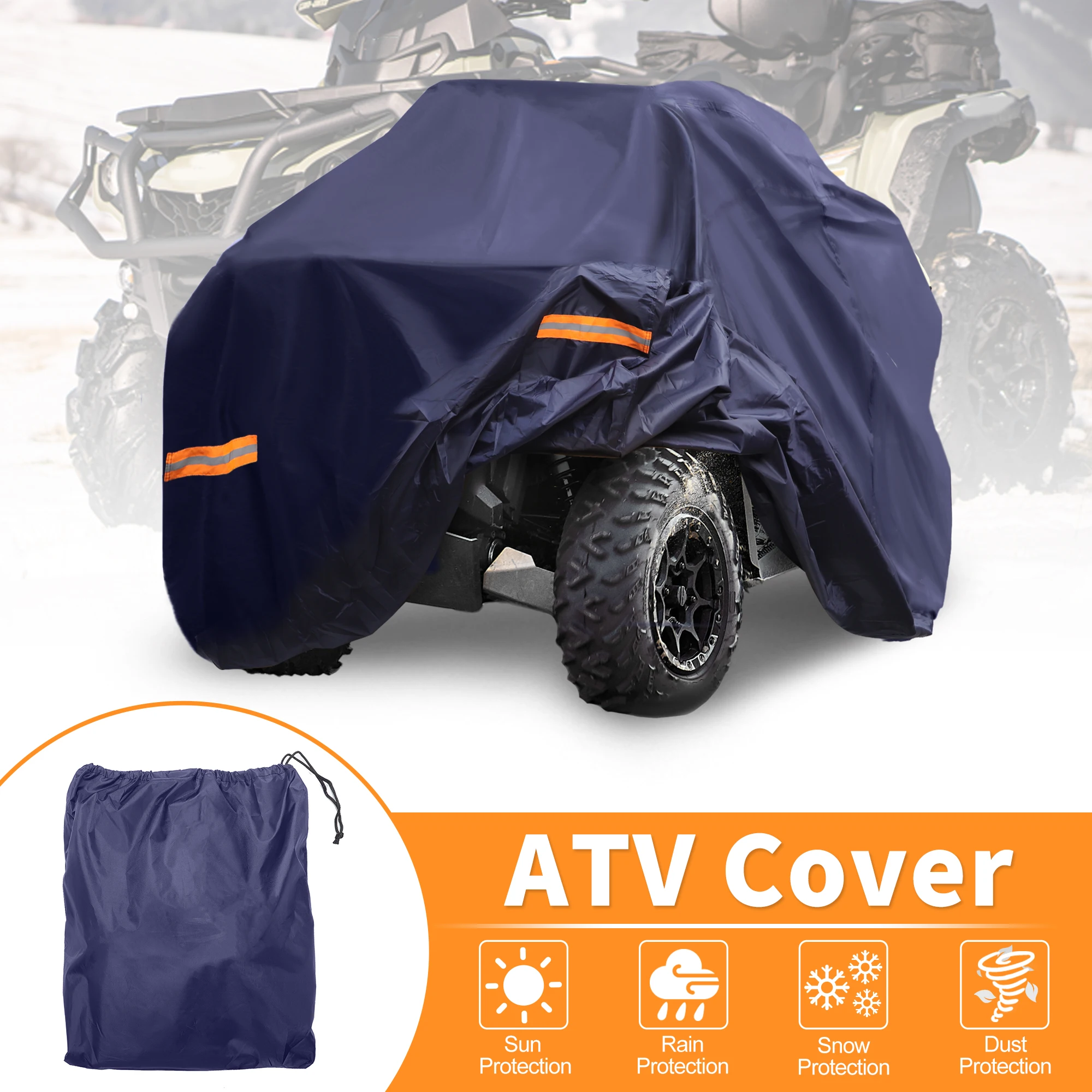 

Водонепроницаемый чехол UXCELL для квадроциклов Can-Am Outlander 400, темно-синий, 219x117x112 см