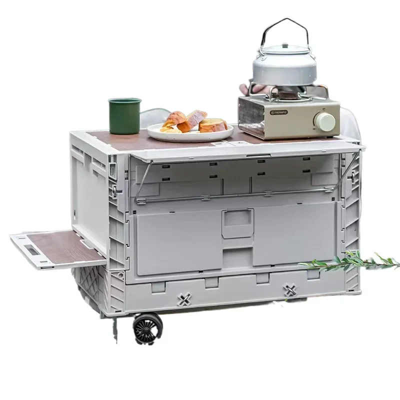 

Outdoor camper outdoor folding trolley car widened desktop outdoor storage box folding trolley case multi-functional wild