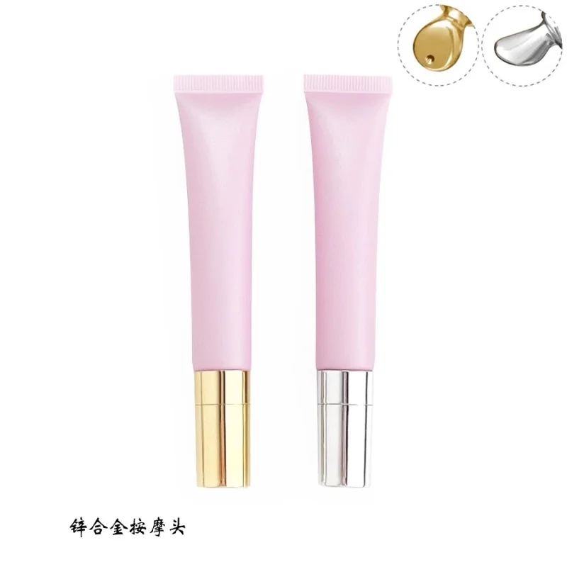 10-100pcs Empty 10/15/20ml Squeeze Soft Tube Zinc Alloy Massage Head Sample Bottle Eye Cream Essence Lotion Cosmetic Container