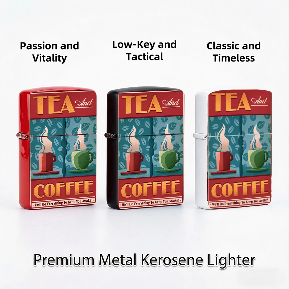 Briquet vintage à couvercle ra - Coffee Tea Poster avis et prix