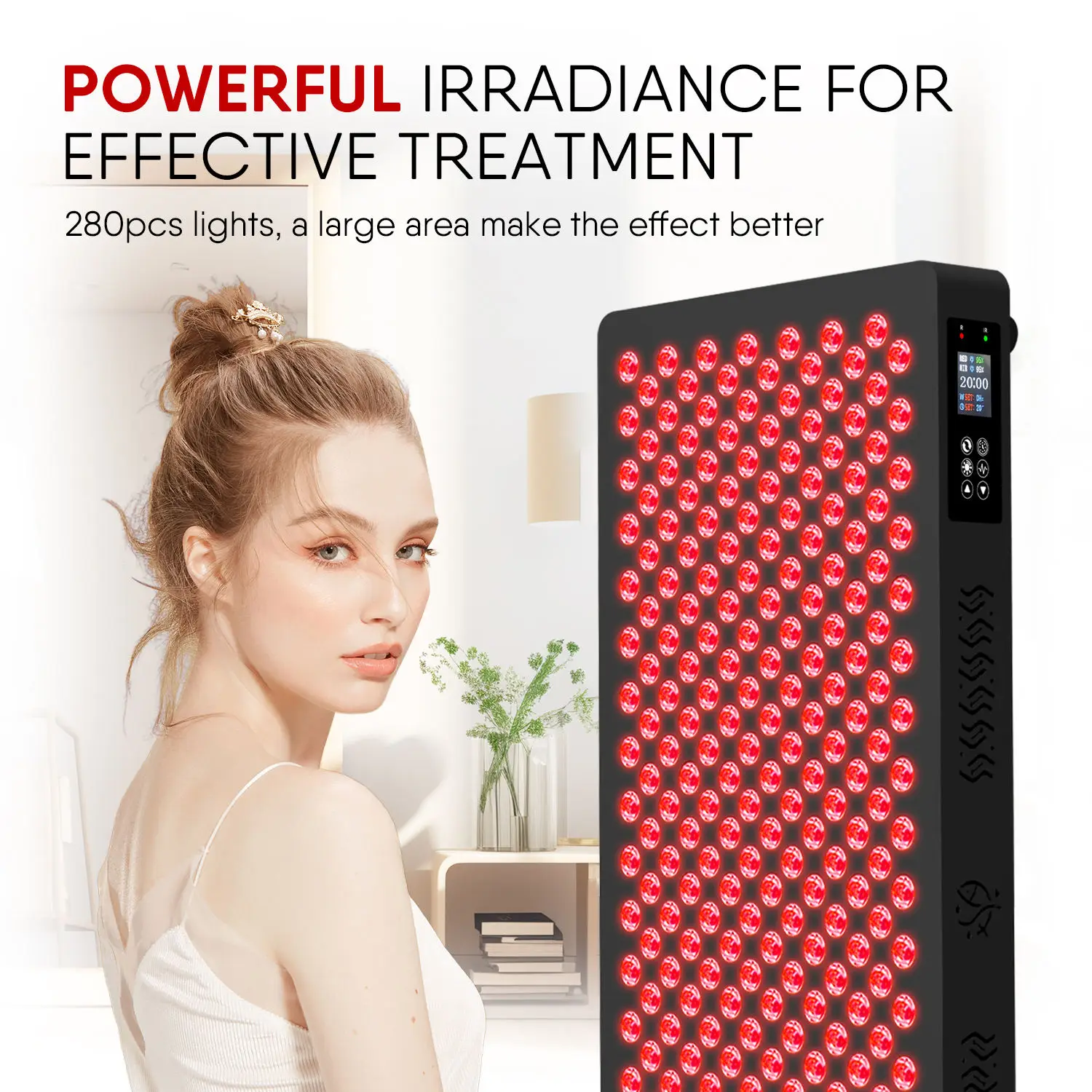 1400W Red Therapy Light Dual Chip 660nm 850nm M280 Therapy Panels With Rolling Stand for Body Skin Health Light Therapy Panels