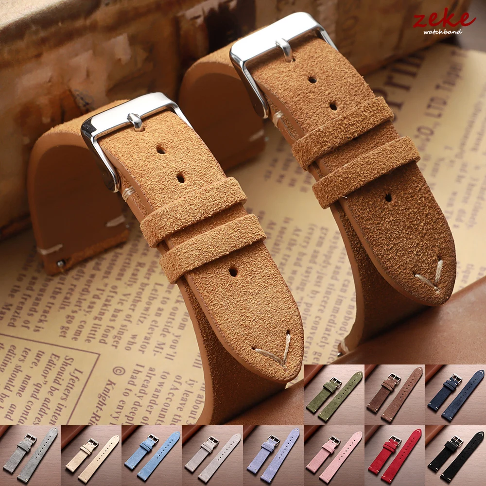 

Quick Release Soft Suede Watch Strap 18/20/22mm for Huawei Watch Gt3/Gt4 Bracelet for Seiko 14/16mm Women Men Calfskin Wristband