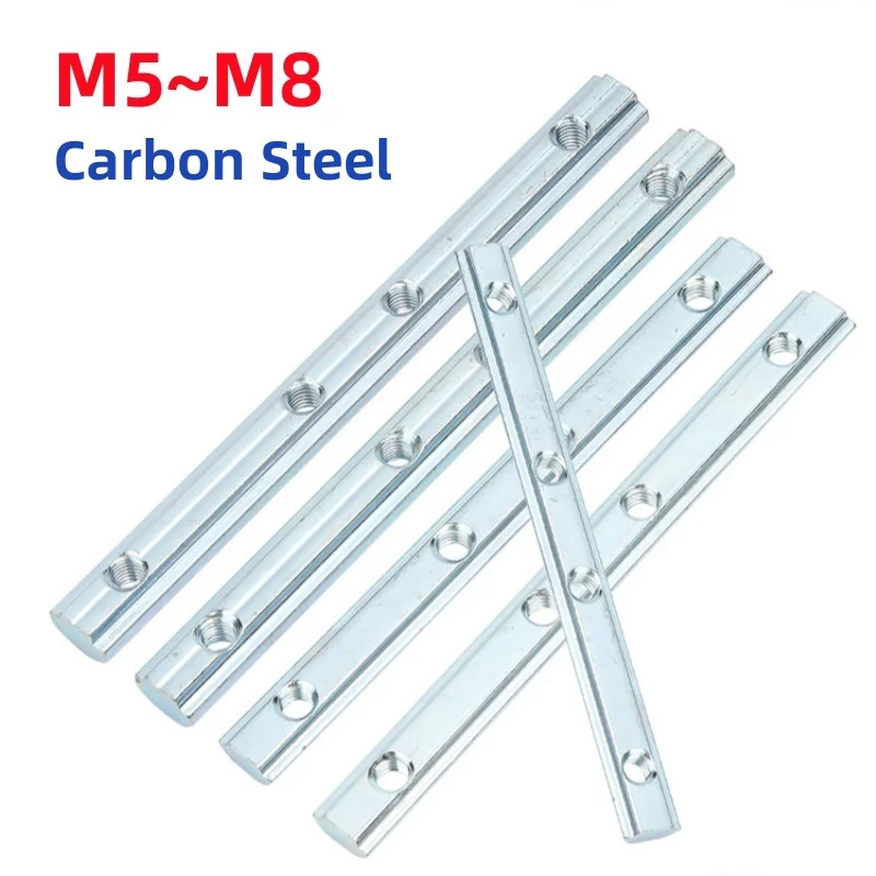M5 M6 M8 Carbon Steel Aluminum Profile Lengthened Straight Slot Nut Connector
