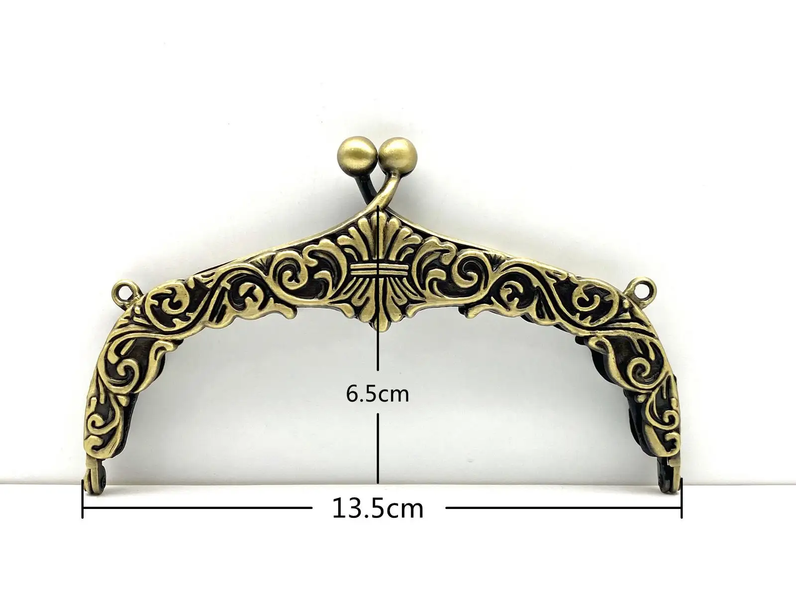 1 pièce 5 pouces 13.5 Cm Vintage charme vis en alliage de Zinc sur sac à monnaie sac à main pochette cadre matériel approvisionnement Antique cadre en laiton fermoir