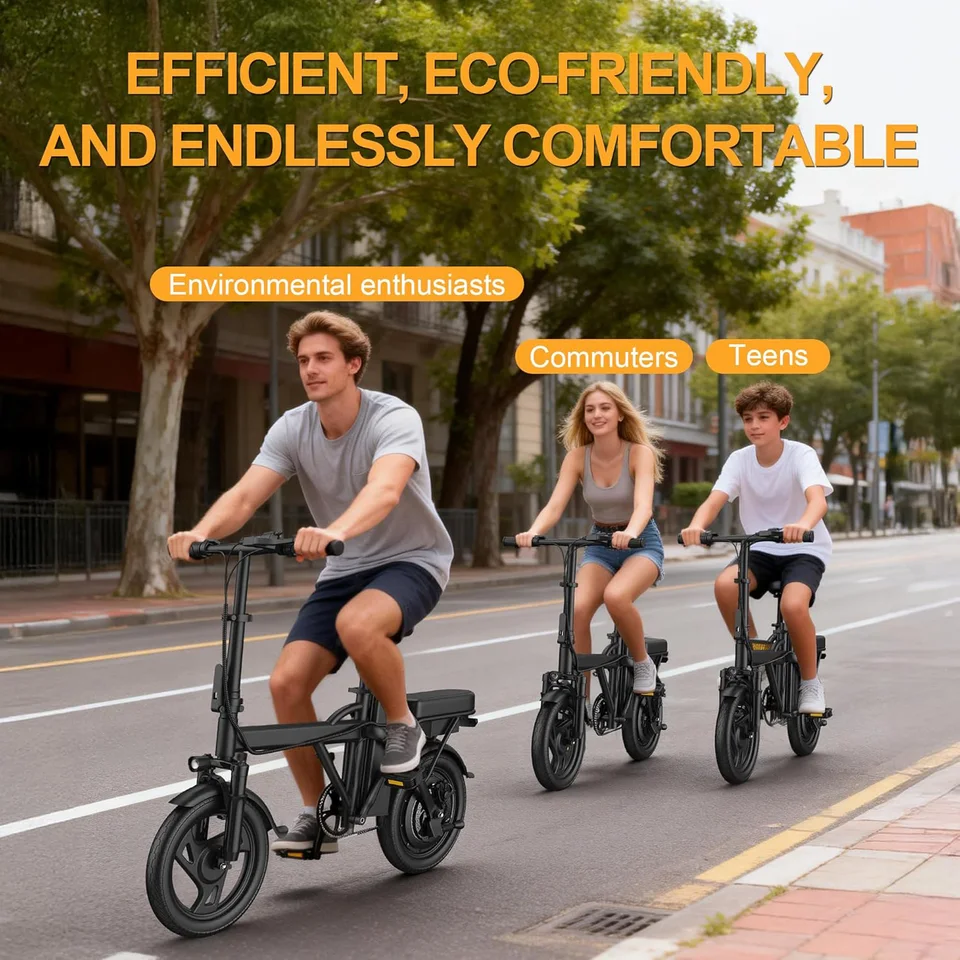 2026 New 14" Electric Bike 500W Motor 22Mph Max Speed 30-45Miles Max Range Dual Brake System Portable Foldable Ebike for Commuting Outdoor fun image 7