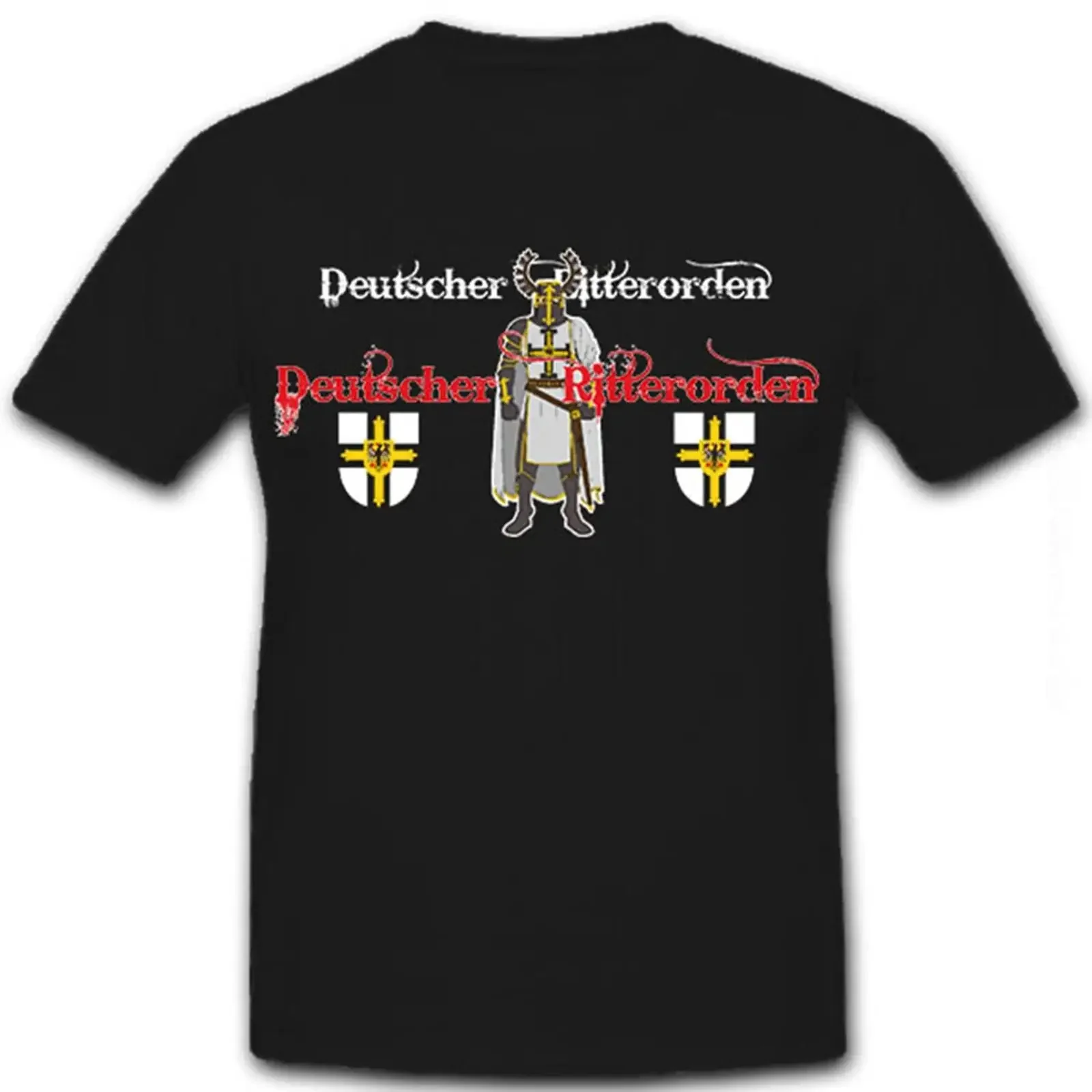 Camiseta Deutscher Ritterorden Orden Schwert Schild Rüstung 8597 vintage lavada com estampa gráfica streetwear elástica
