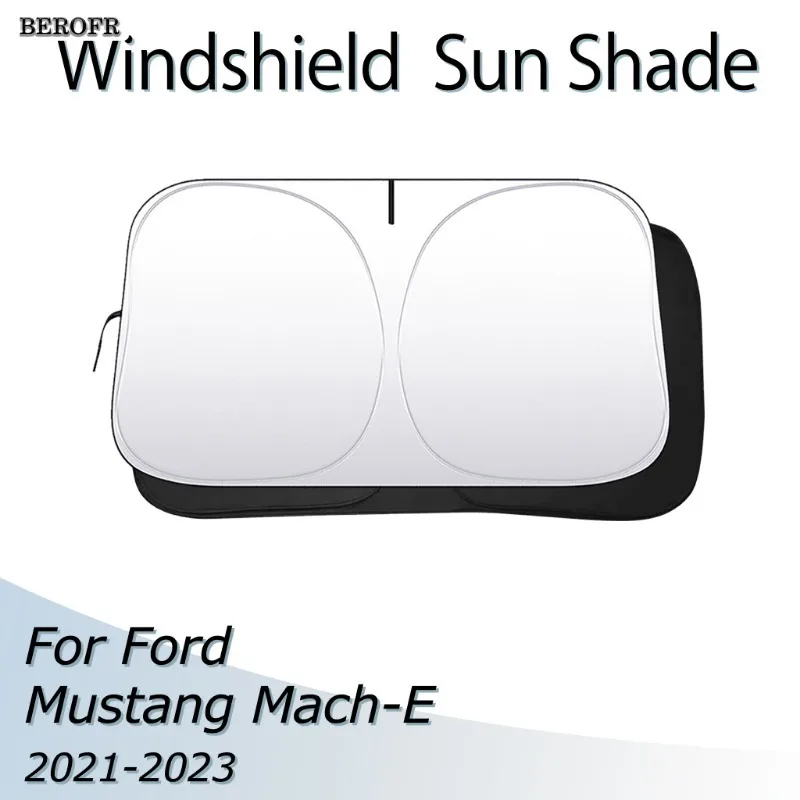 Car Windshield SunShade For Ford Mustang Mach-E 2021-2023 Auto Accessories Sun Shade Visor Cover Foldable Anti-UV Lightproof