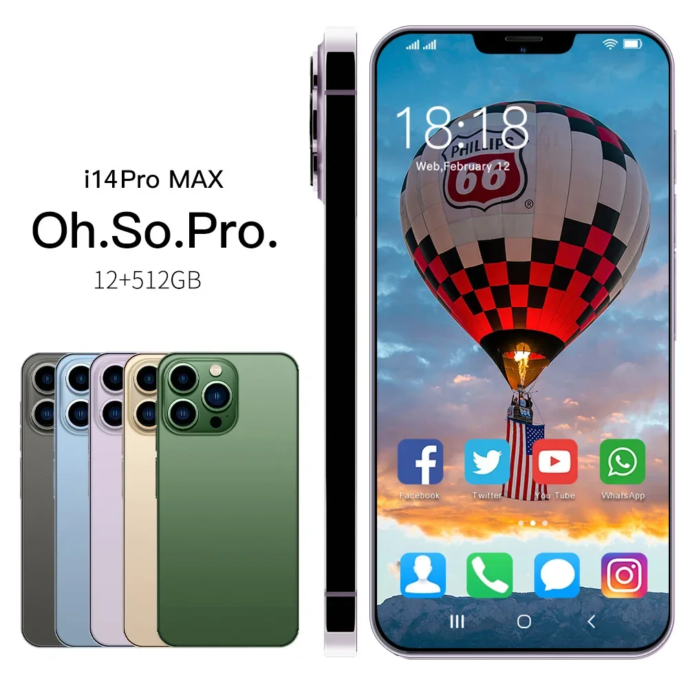 

Мобильный телефон i14ProMax, 7,3-дюймовый большой экран, смартфон 12 + 512G