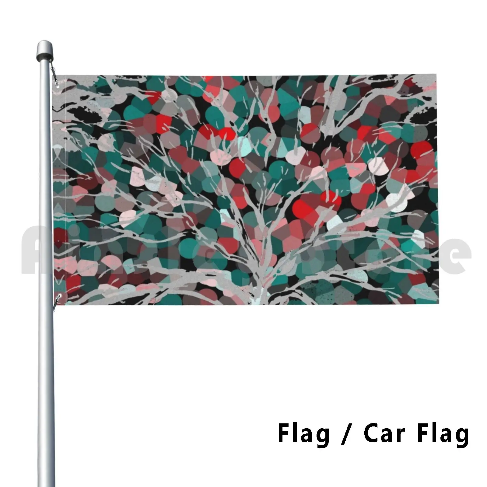 Crystal Blossom Outdoor Decor Flag Car Flag Pattern The Mind Mood Abstract Mystery Glitch Psychedelia Light