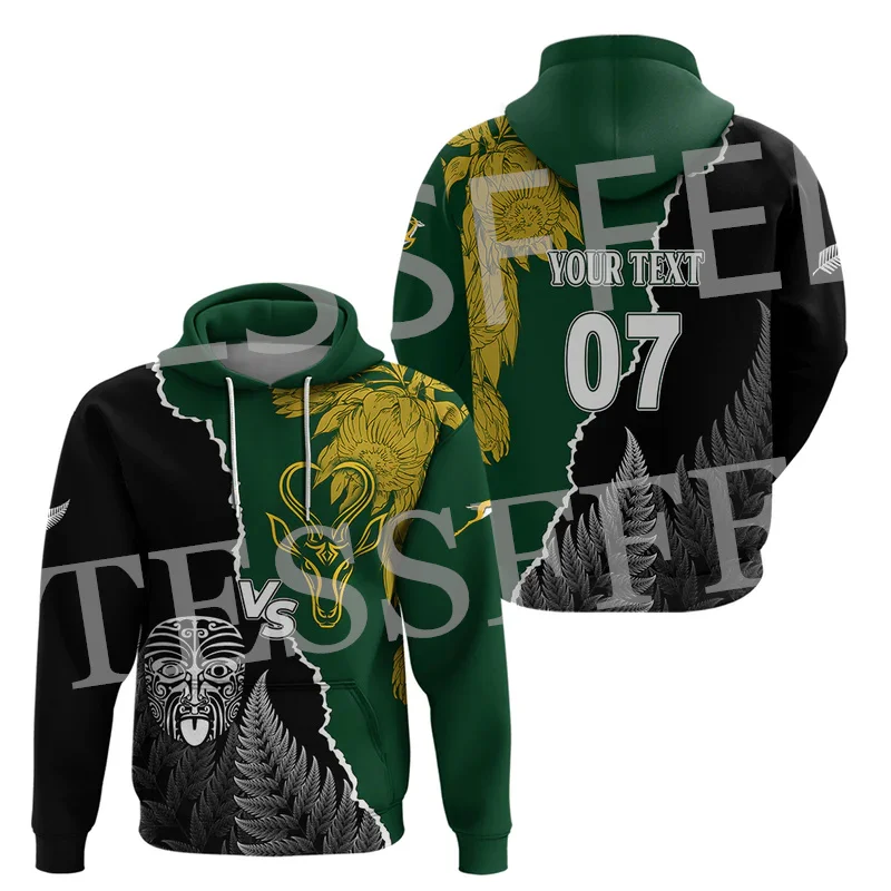 

NewFashion Custom Name Africa Country South Africa Flag Tattoo Retro Tracksuit 3DPrint Harajuku Casual Pullover Jacket Hoodies W