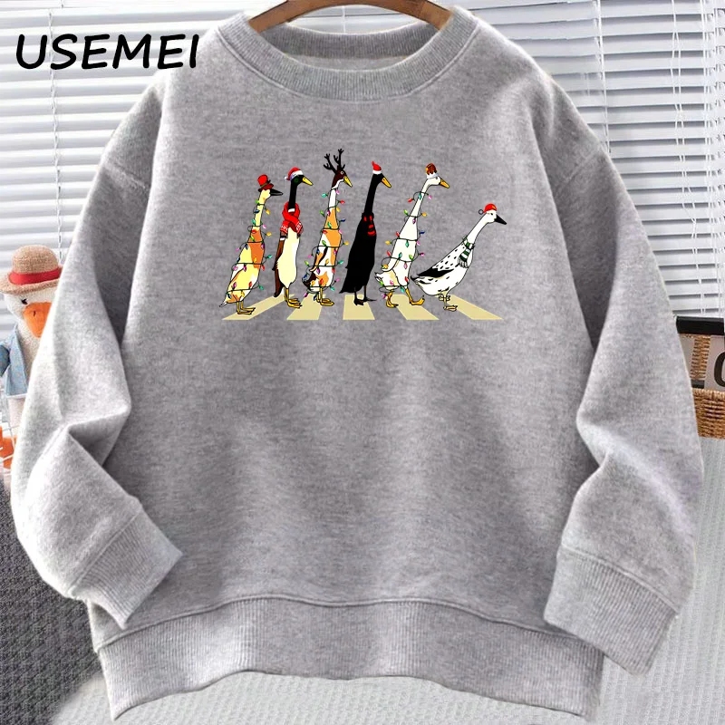 Funny Christmas Ducks Hoodeis Sweatshirt Harajuku Pullover Animal Lover Sweatshirts Womens Christmas Party Clothing Pullover