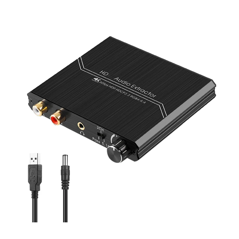 With Volume Control R/L Output Splitter 4K/60Hz For Multi-Device Connection Switching