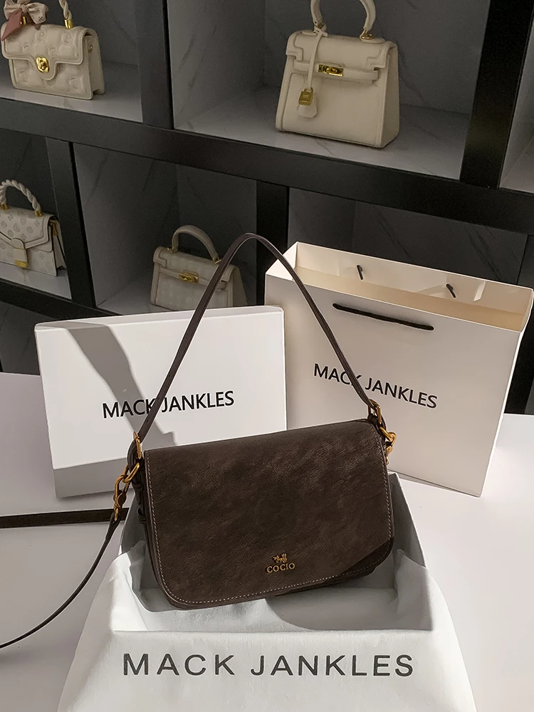 

Женская сумка Ma Jankles из натуральной кожи в стиле ретро, квадратная, модная, осенне-зимняя, для повседневного использования, на одно плечо, кроссбоди