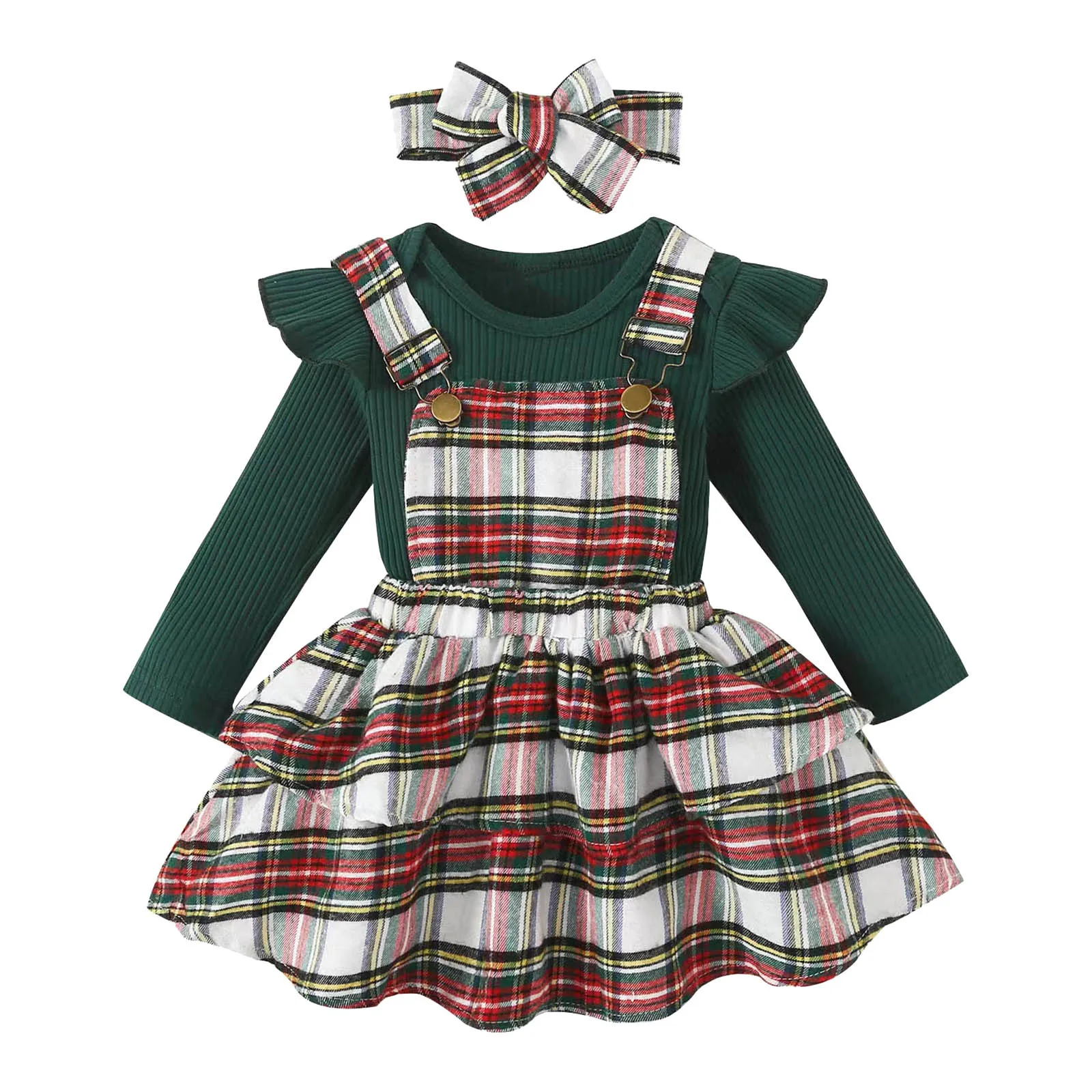 

Little Girl Outfits 5t Baby Girl Christmas Clothes Plaid Outfits Long Sleeve Romper Overall Skirt Dress 3 6 Month Girls Summer